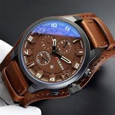 "Stylish Brown Leather Strap Watch - Men's Casual Design"