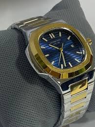 "Luxury Two-Tone Men's Watch - Gold & Silver Stainless Steel"